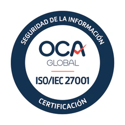 Sello de certificación ISO/IEC 27001 de OCA Global
